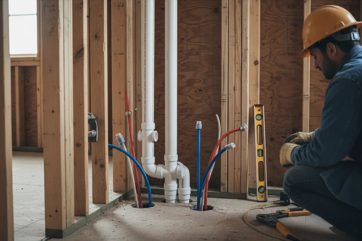Drain and supply rough-in during Garbage Disposal Repair in Westmoreland
